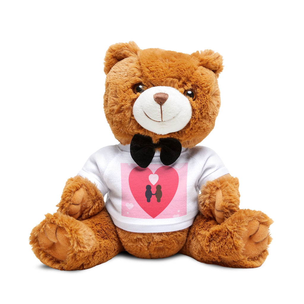 Valentine Heart Teddy Bear Plush with Custom T‑Shirt