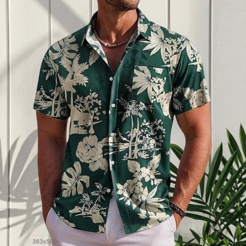 Mens Sporty 3D-printed Casual Shirt
